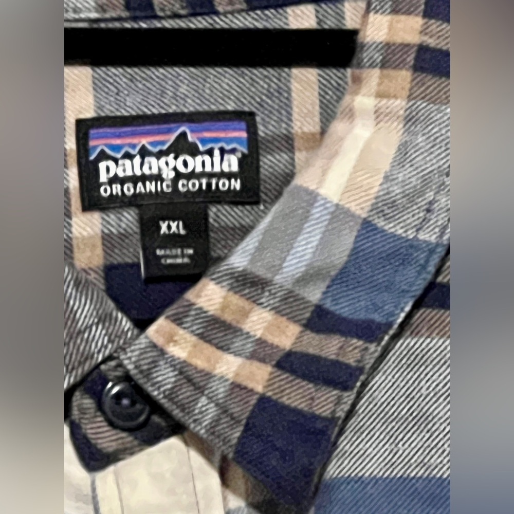 PATAGONIA Fjord Flannel Shirt - 100% Organic Cotton - Size XXL